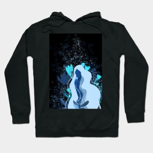 Magical Lady 3, Blue Figure Illustration Hoodie